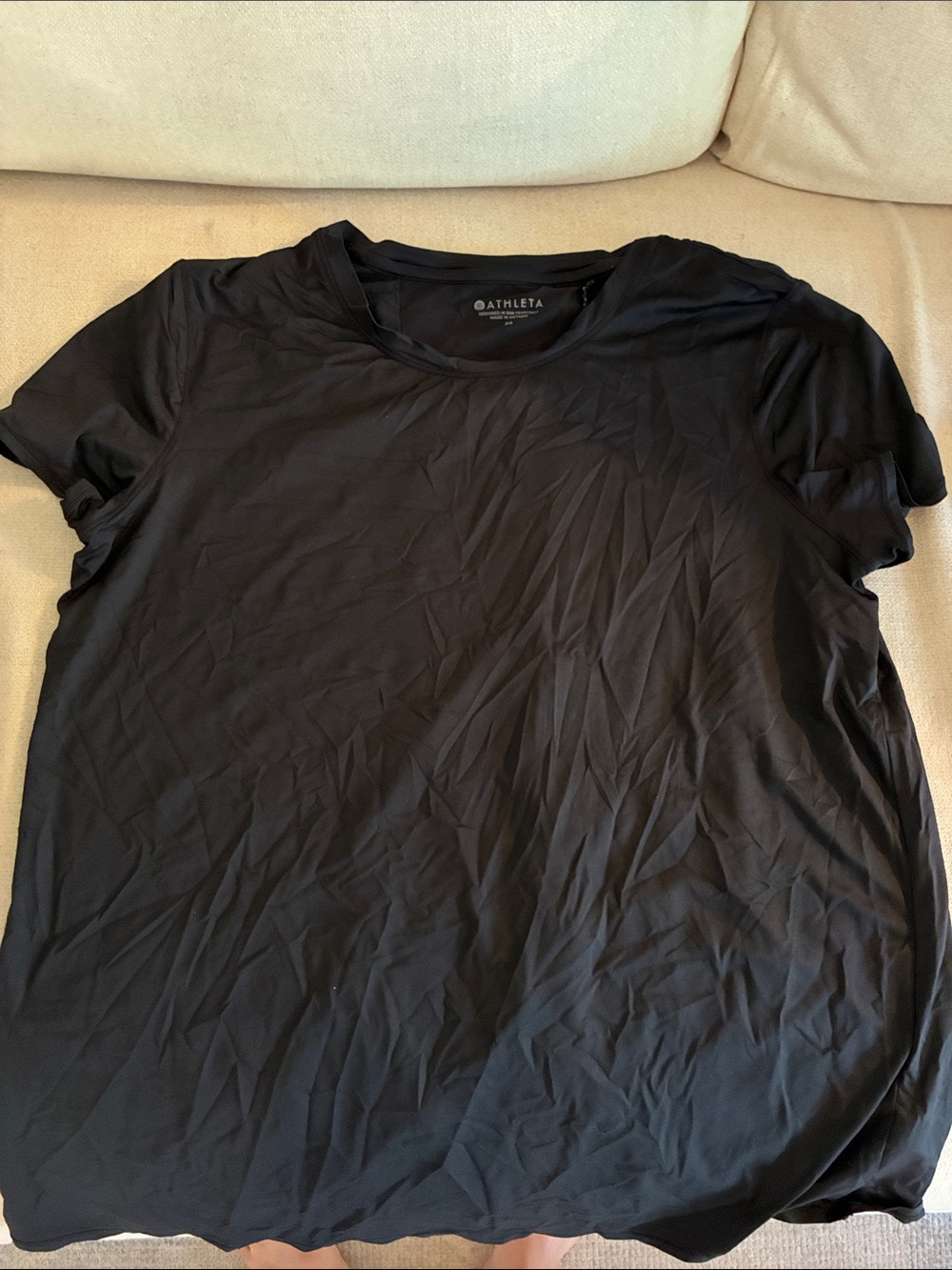 Athleta Black Short-Sleeve Crew Tee